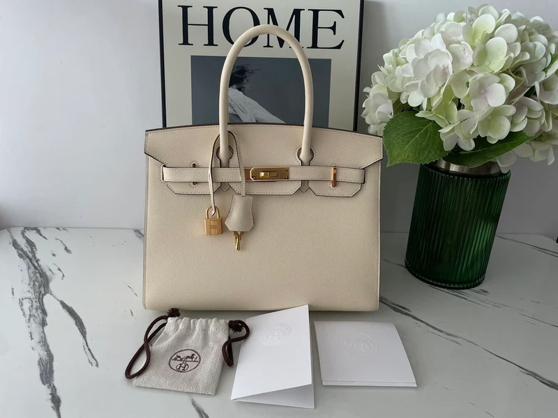 Hermès Birkin Bag 30 cm Sellier aus Nata Epsom Leder, goldfarbene Hardware, 2021