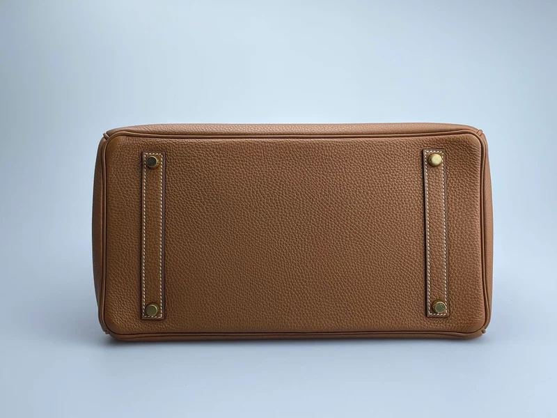 Hermes gebrauchte Birkin 35 aus goldenem Vintage-Togo-Leder