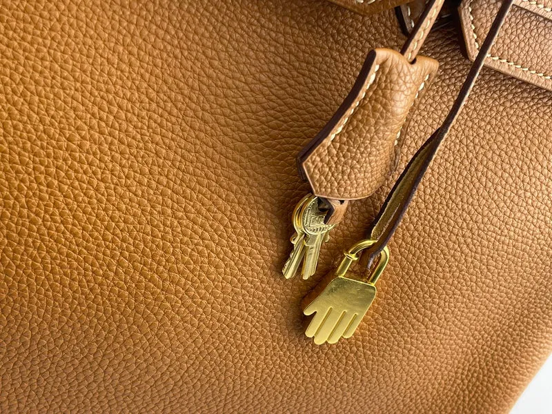 Hermes gebrauchte Birkin 35 aus goldenem Vintage-Togo-Leder