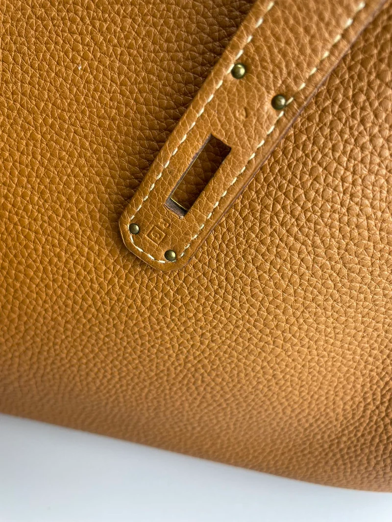 Hermes gebrauchte Birkin 35 aus goldenem Vintage-Togo-Leder