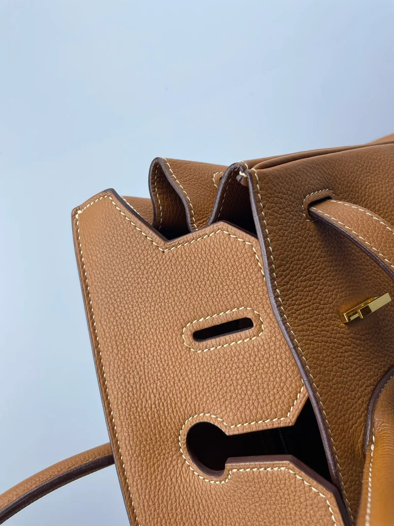 Hermes gebrauchte Birkin 35 aus goldenem Vintage-Togo-Leder