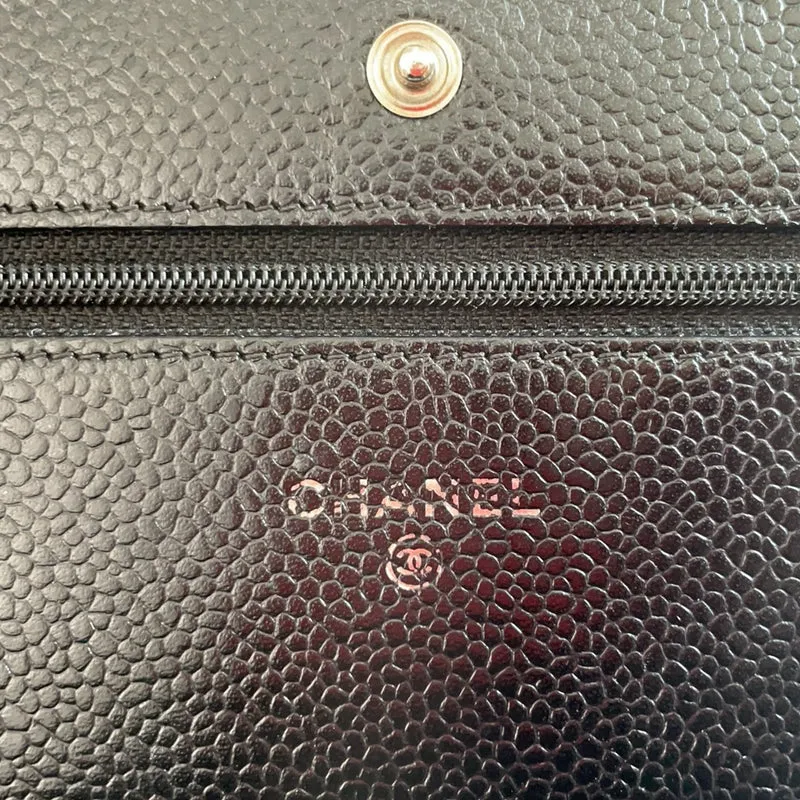Chanel Wallet on Chain (WOC) aus schwarzem Kaviarleder, Modell 2014