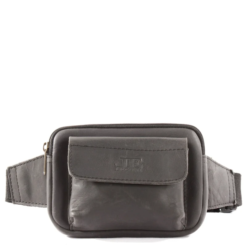 Gürteltasche Bauchtasche Hüfttasche Festivaltasche Büffelleder schwarz LE9015