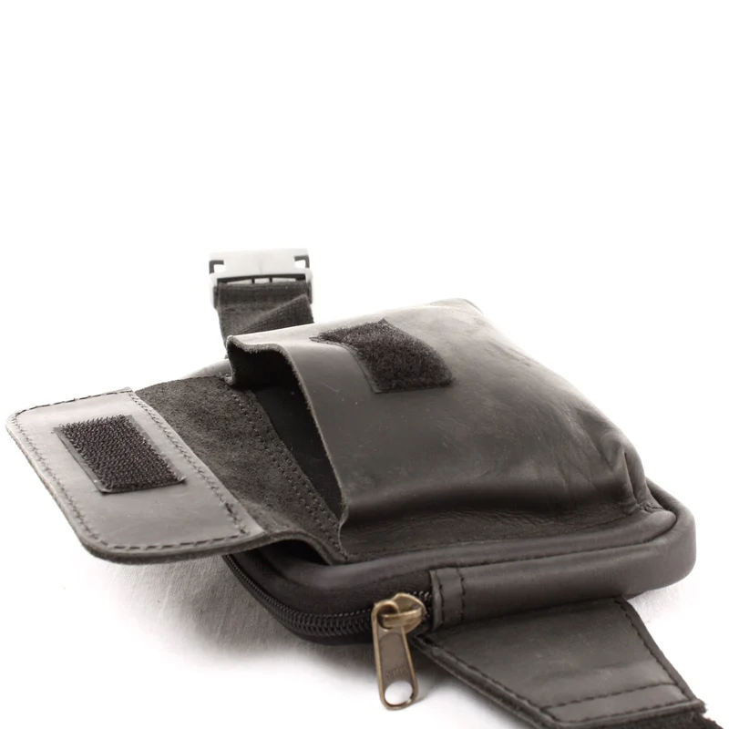 Gürteltasche Bauchtasche Hüfttasche Festivaltasche Büffelleder schwarz LE9015