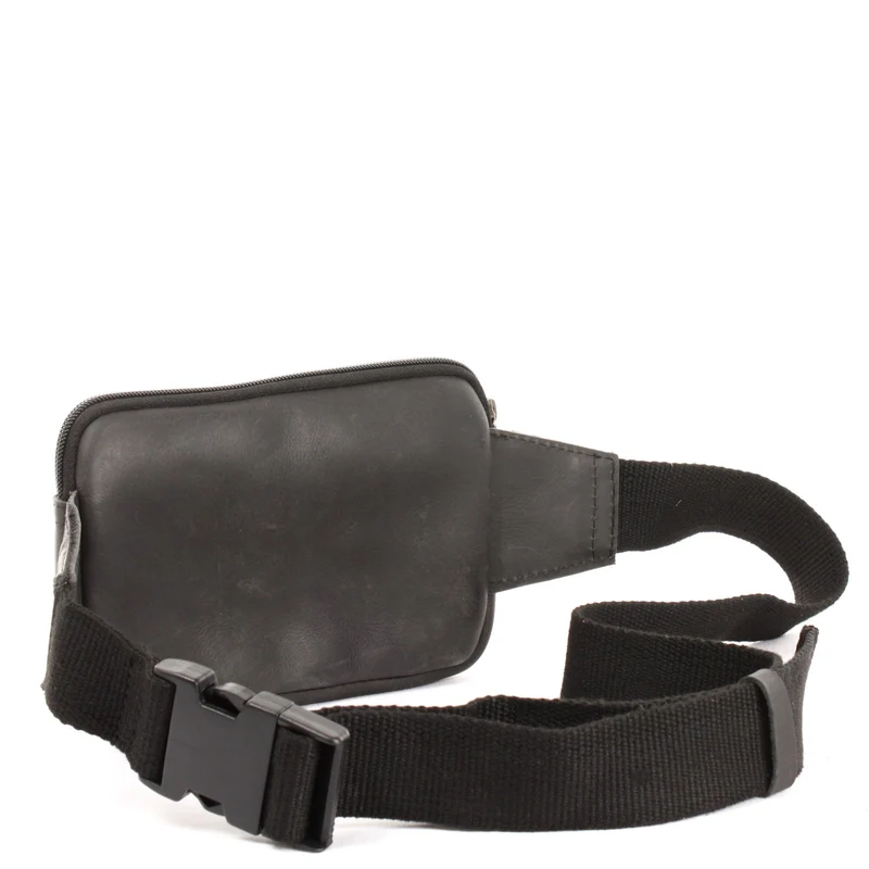 Gürteltasche Bauchtasche Hüfttasche Festivaltasche Büffelleder schwarz LE9015