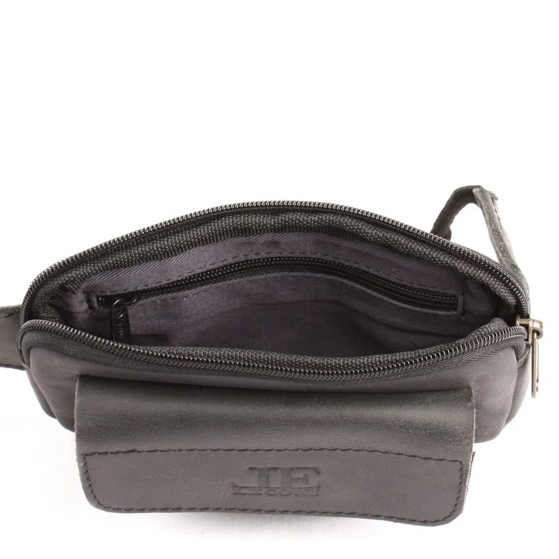 Gürteltasche Bauchtasche Hüfttasche Festivaltasche Büffelleder schwarz LE9015