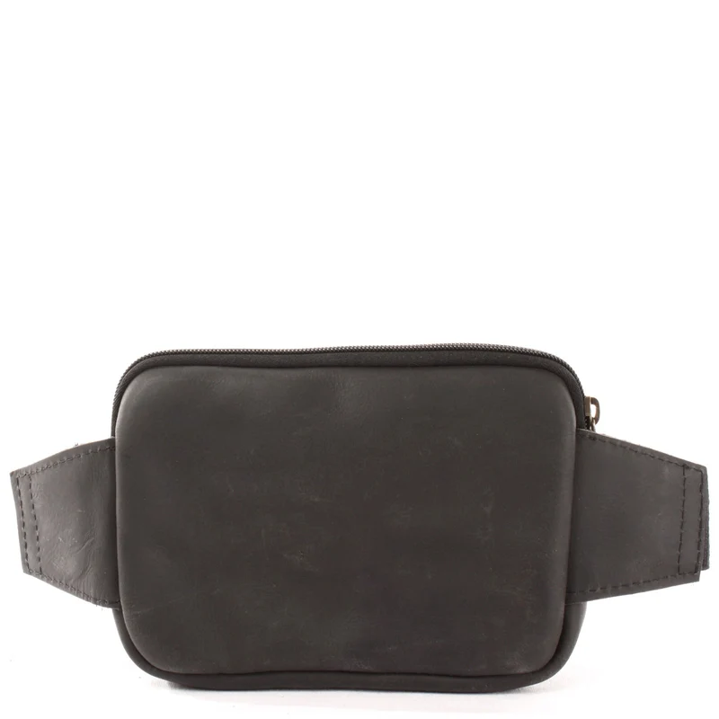 Gürteltasche Bauchtasche Hüfttasche Festivaltasche Büffelleder schwarz LE9015