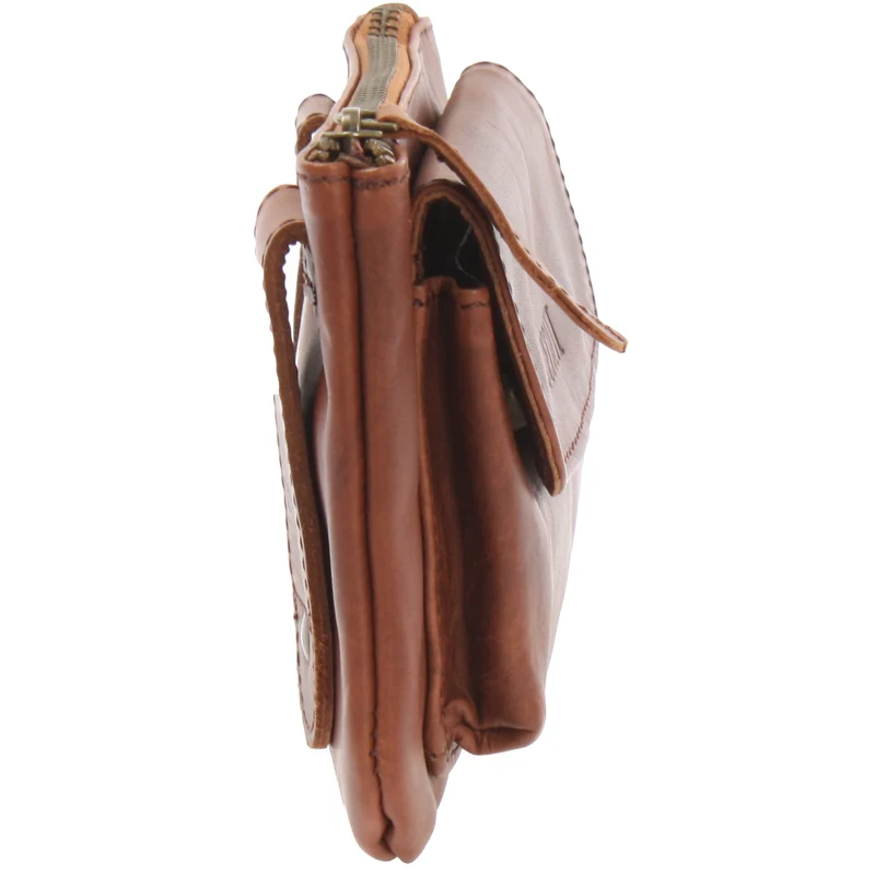 Gürteltasche Bauchtasche Hüfttasche Damen Herren Rindsleder braun LE9019