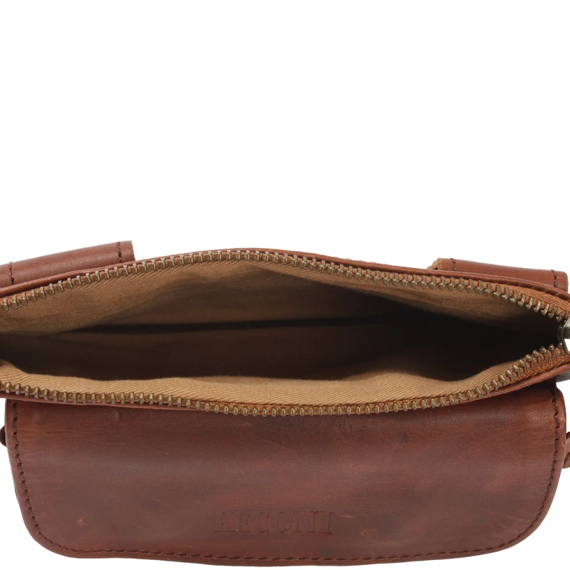 Gürteltasche Bauchtasche Hüfttasche Damen Herren Rindsleder braun LE9019