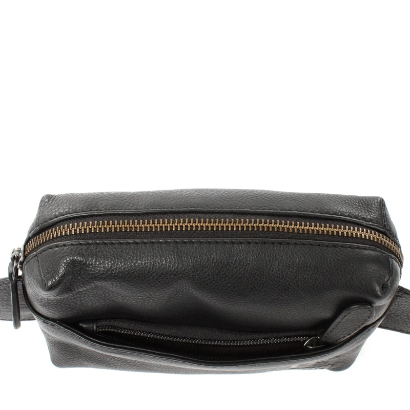 Gürteltasche Bauchtasche Hüfttasche Damen Herren Nappa Leder schwarz LE9029