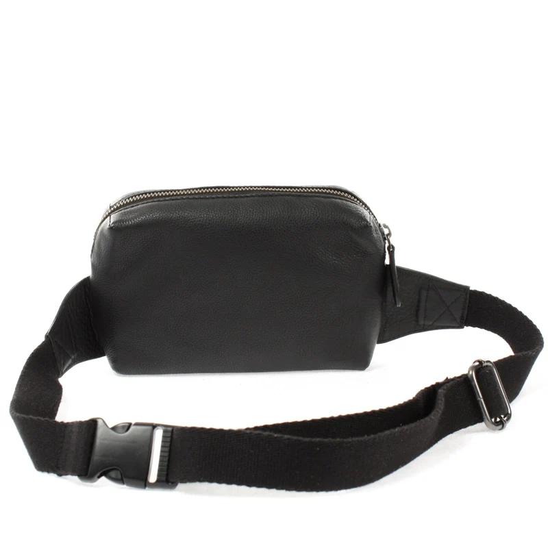 Gürteltasche Bauchtasche Hüfttasche Damen Herren Nappa Leder schwarz LE9029