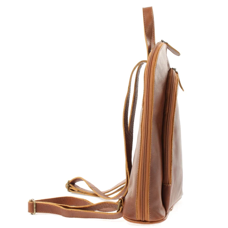 kleiner Rucksack Lederrucksack Freizeitrucksack Damen Leder braun LE1032