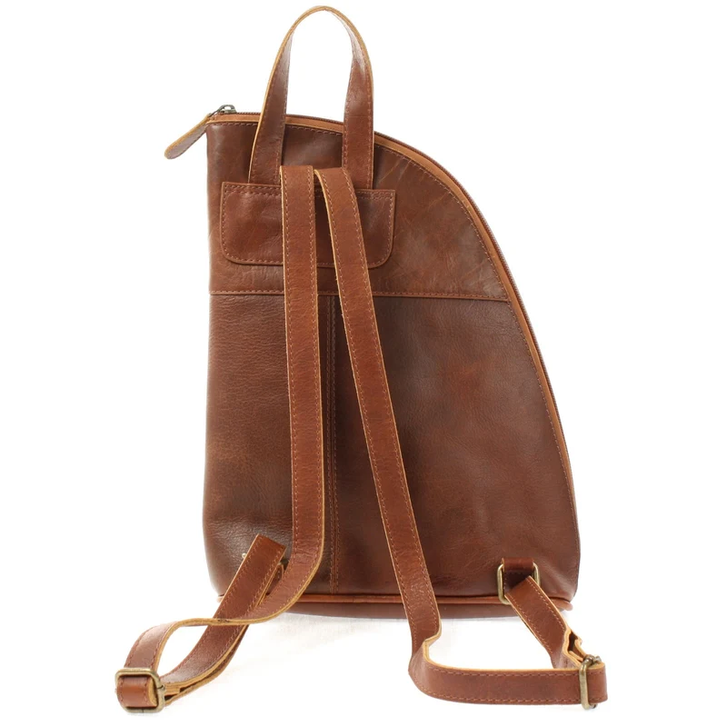 kleiner Rucksack Lederrucksack Freizeitrucksack Damen Leder braun LE1032