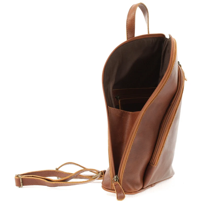 kleiner Rucksack Lederrucksack Freizeitrucksack Damen Leder braun LE1032