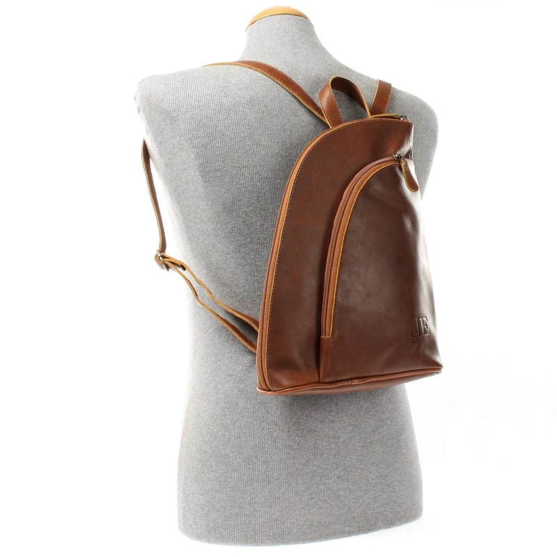 kleiner Rucksack Lederrucksack Freizeitrucksack Damen Leder braun LE1032