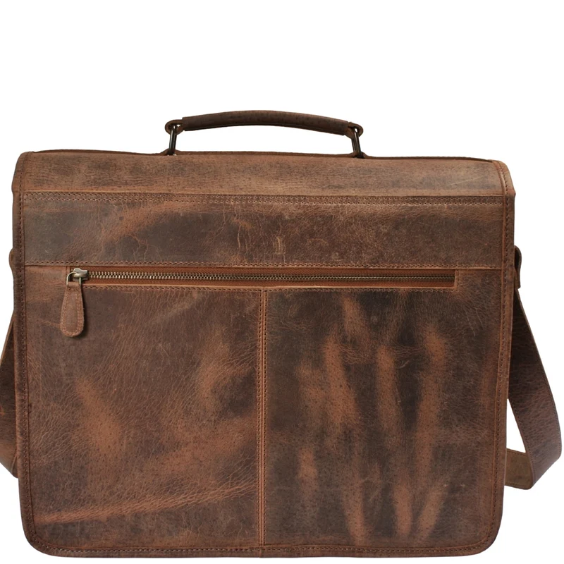 große Aktentasche Lehrertasche Businesstasche Leder vintage braun LE3030