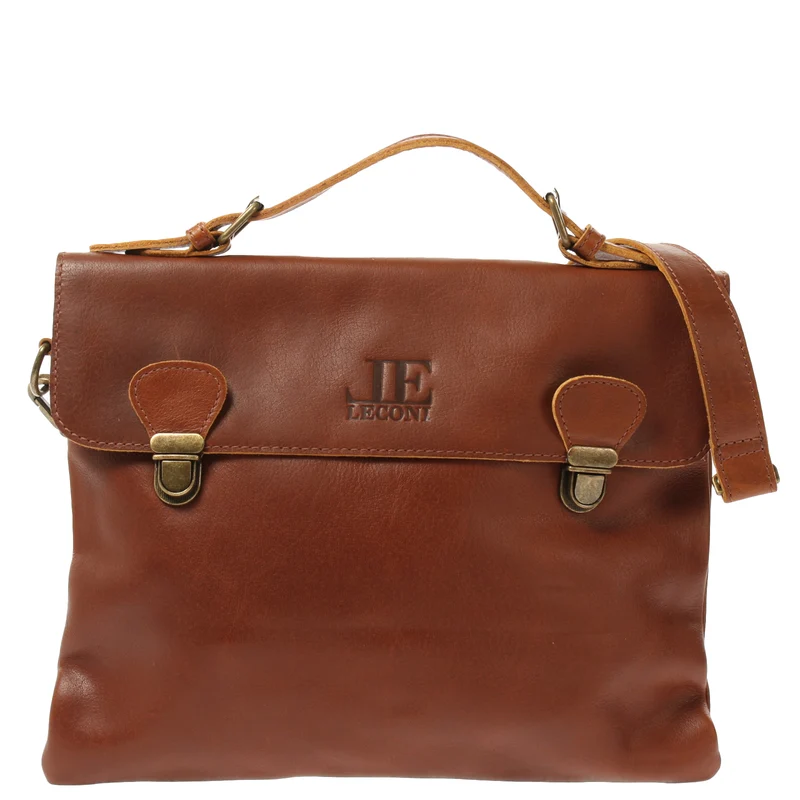 kleine Umhängetasche Schultertasche Damen und Herren Leder braun LE3079