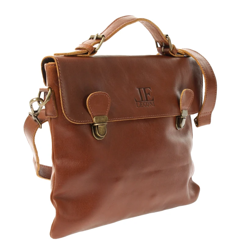 kleine Umhängetasche Schultertasche Damen und Herren Leder braun LE3079