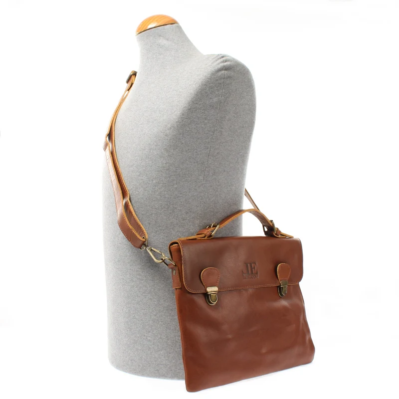 kleine Umhängetasche Schultertasche Damen und Herren Leder braun LE3079