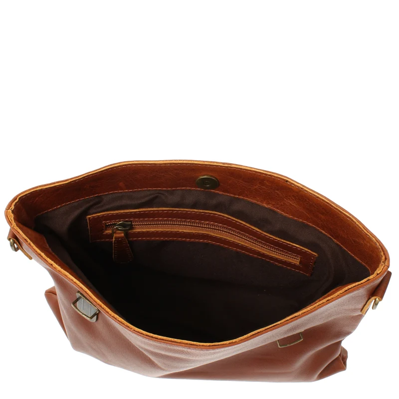 kleine Umhängetasche Schultertasche Damen und Herren Leder braun LE3079
