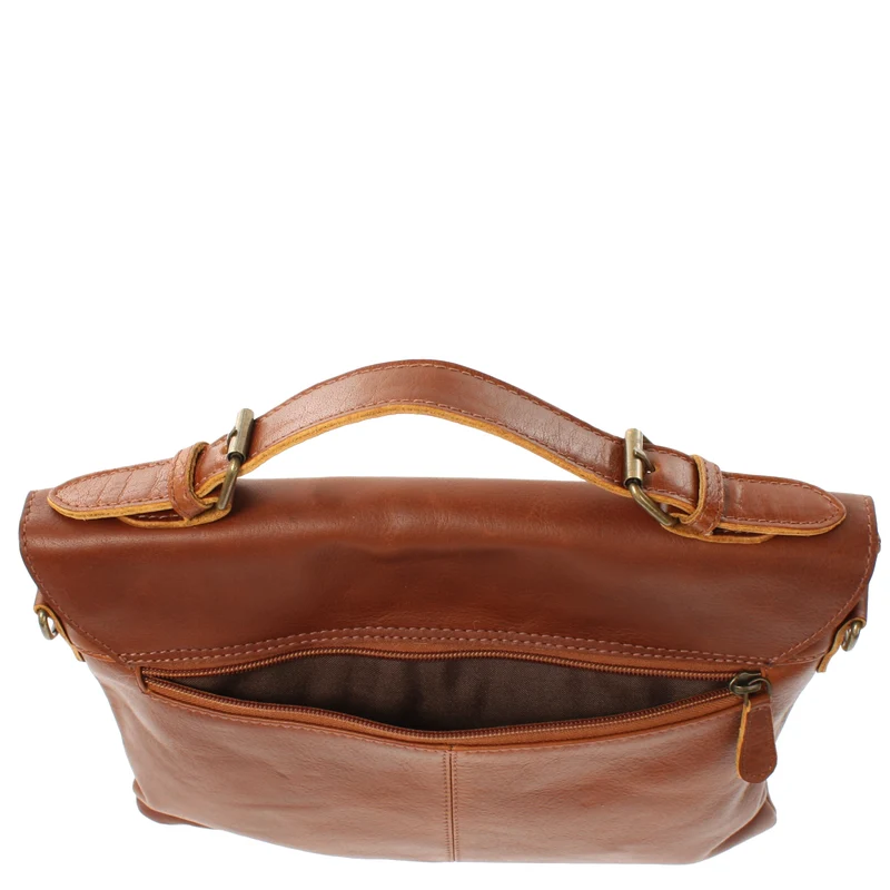 kleine Umhängetasche Schultertasche Damen und Herren Leder braun LE3079