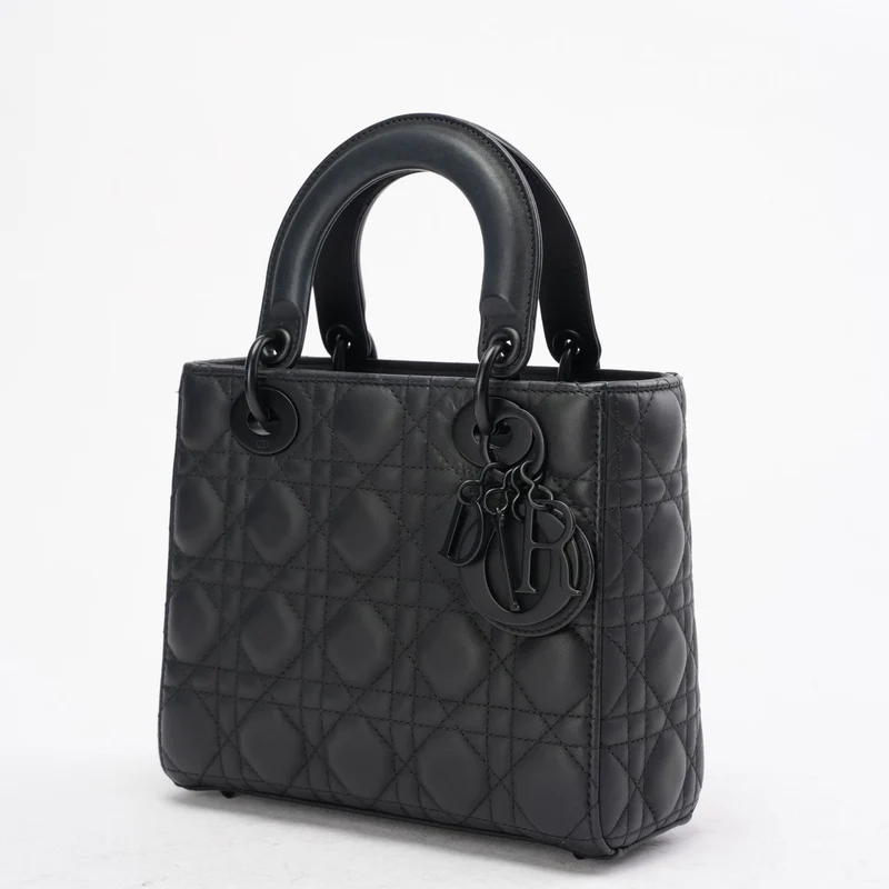 Christian Dior Mattschwarze kleine Lady Dior Tasche 2023