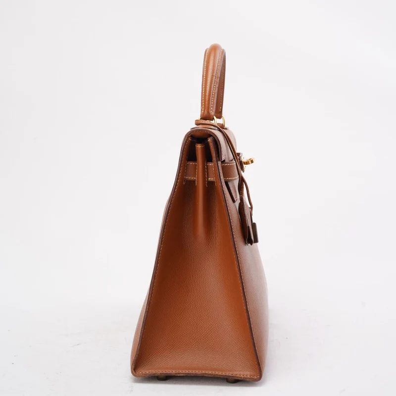 Hermès Vintage Gold Kelly Sellier 32 Epsom U Circle 1991