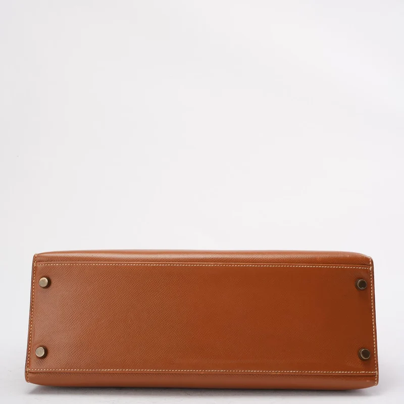 Hermès Vintage Gold Kelly Sellier 32 Epsom U Circle 1991