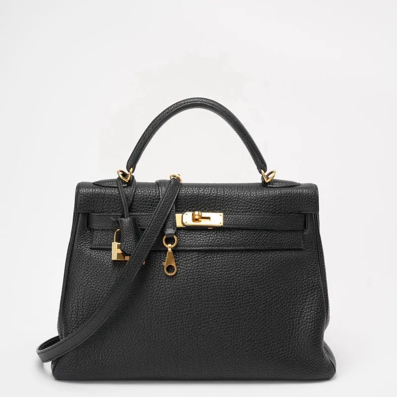 Hermes Black Kelly 32 Retourne Togo Leder 2011
