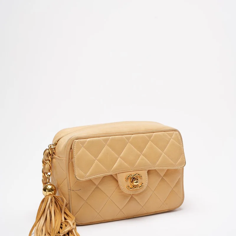 Chanel Vintage Kameratasche Beige 1990er Jahre
