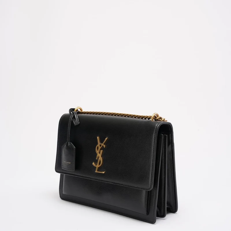 Saint Laurent Schwarzes Kalbsleder Medium Monogram Sunset 2021