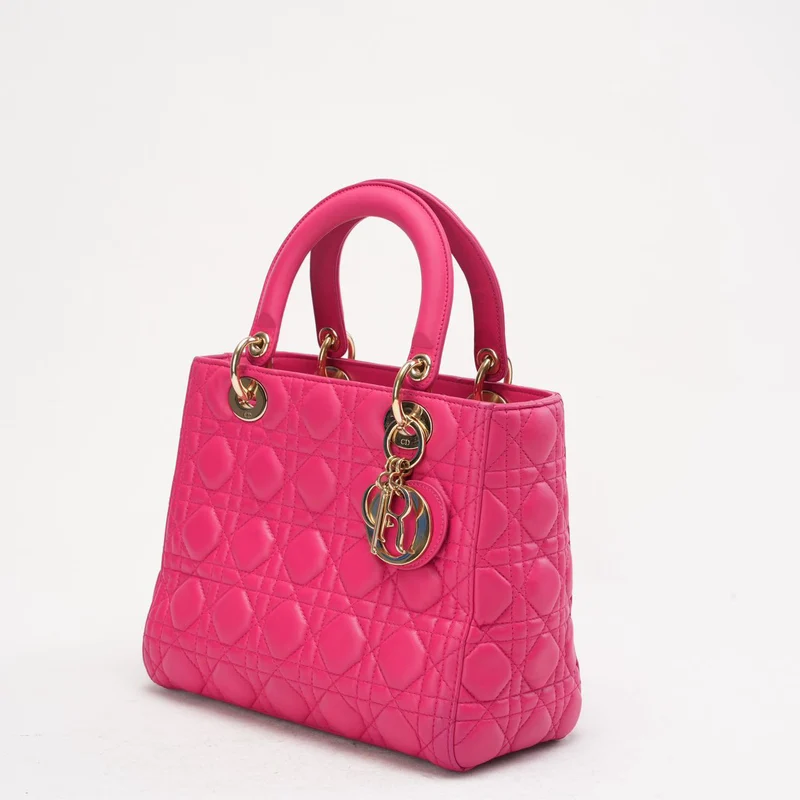 Christian Dior Pink Medium Lady Dior Tasche in Cannage 2013