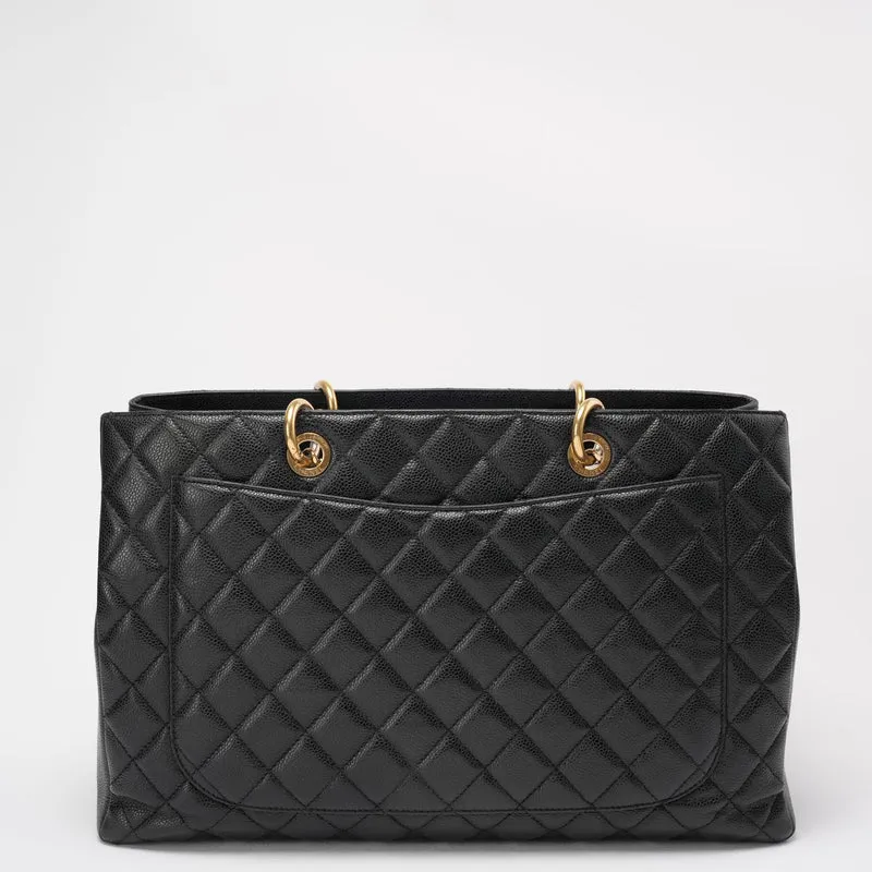 Chanel Black Grand Shopping Tote (GST) Tasche aus Kaviarleder
