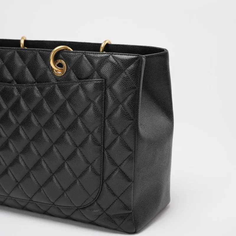 Chanel Black Grand Shopping Tote (GST) Tasche aus Kaviarleder