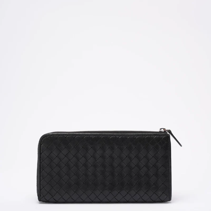 Bottega Veneta Schwarze lange Brieftasche