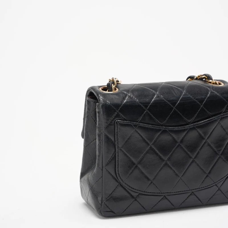 Chanel Schwarze Vintage Mini-Flap-Quadrat-Tasche 2000er