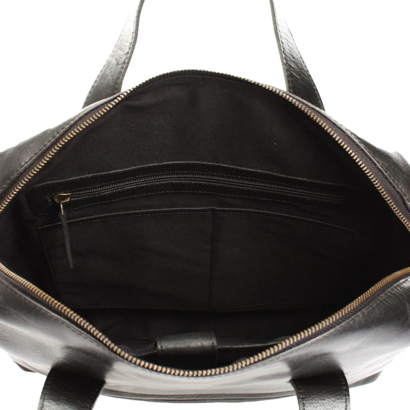 große Schultertasche Henkeltasche Shopper DIN A4 Handtasche Damen Leder schwarz LE0059