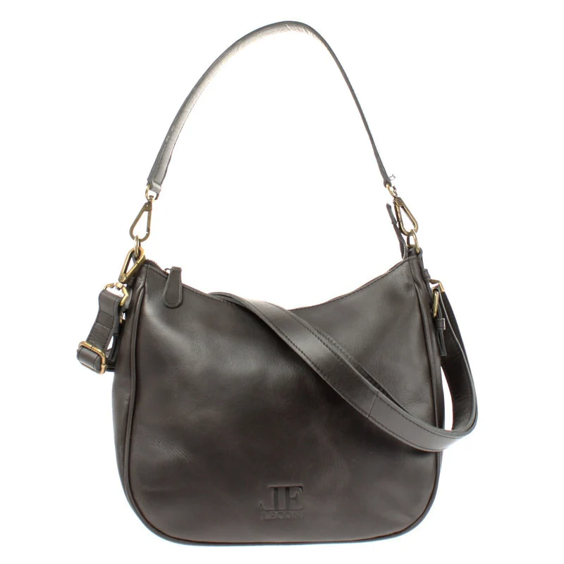 Schultertasche Ledertasche Handtasche Leder dunkelgrau LE0063
