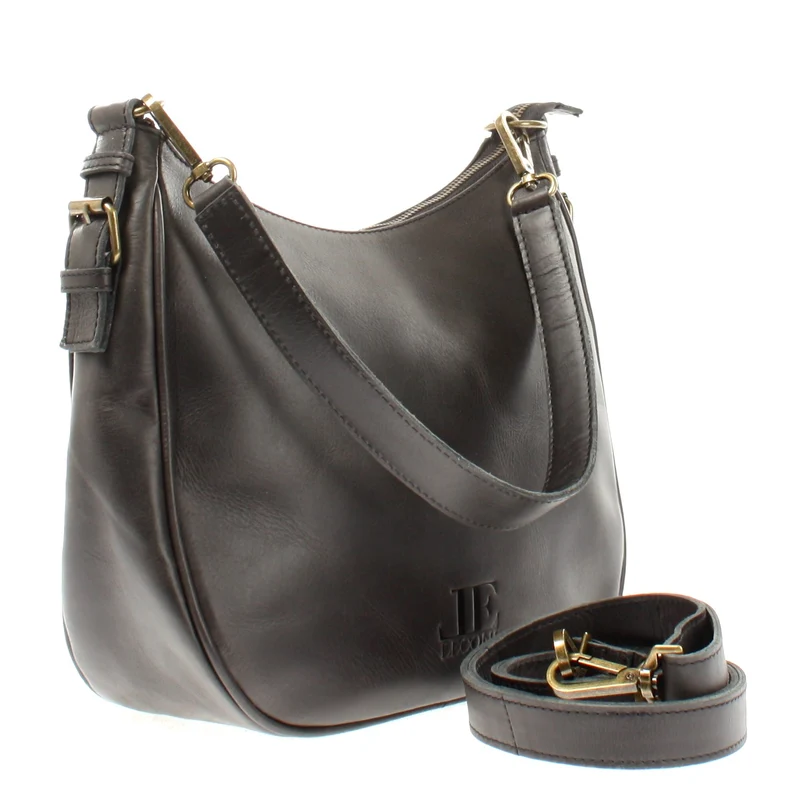 Schultertasche Ledertasche Handtasche Leder dunkelgrau LE0063