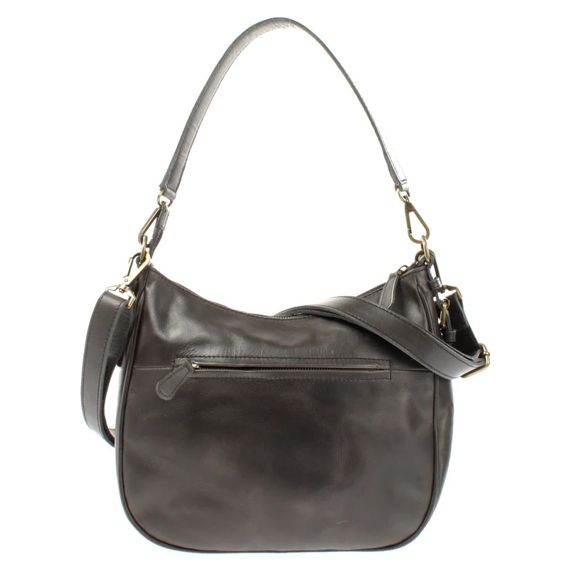 Schultertasche Ledertasche Handtasche Leder dunkelgrau LE0063