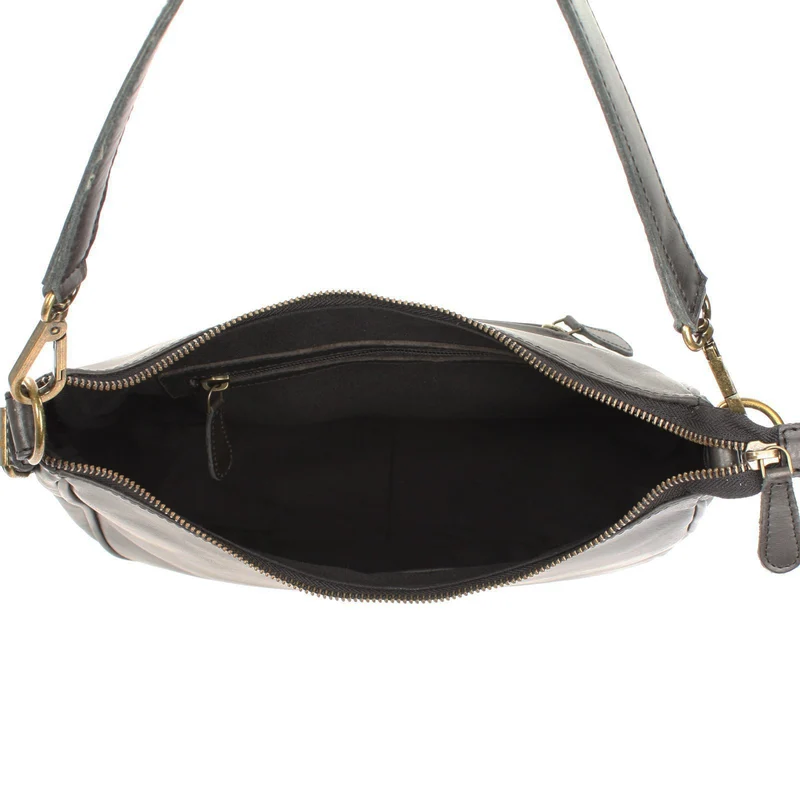 Schultertasche Ledertasche Handtasche Leder dunkelgrau LE0063
