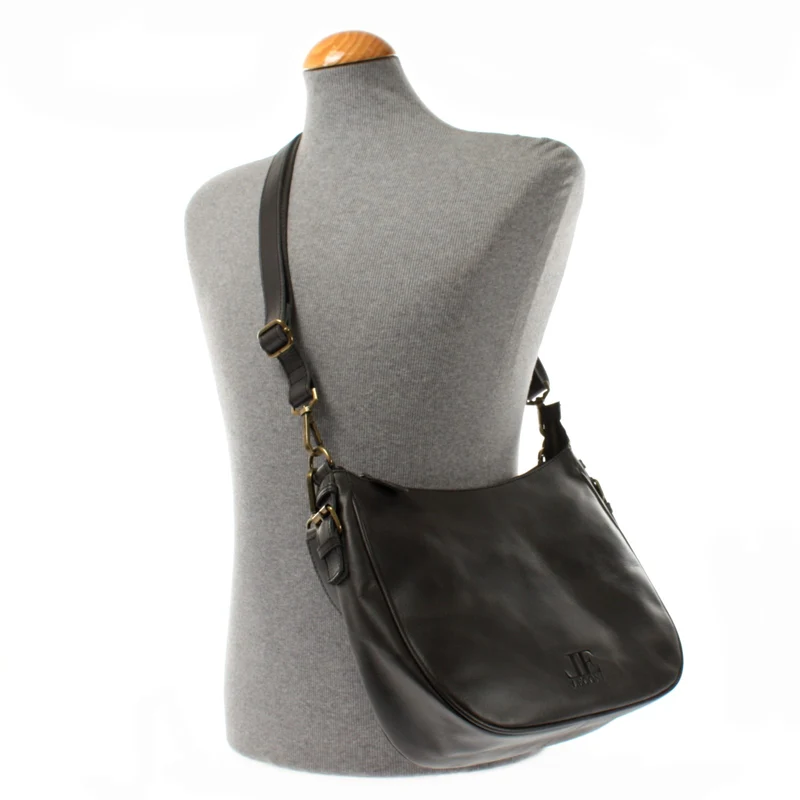 Schultertasche Ledertasche Handtasche Leder dunkelgrau LE0063