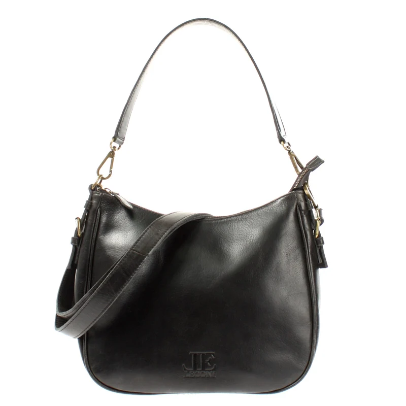 Schultertasche Handtasche Damentasche Leder schwarz LE0063