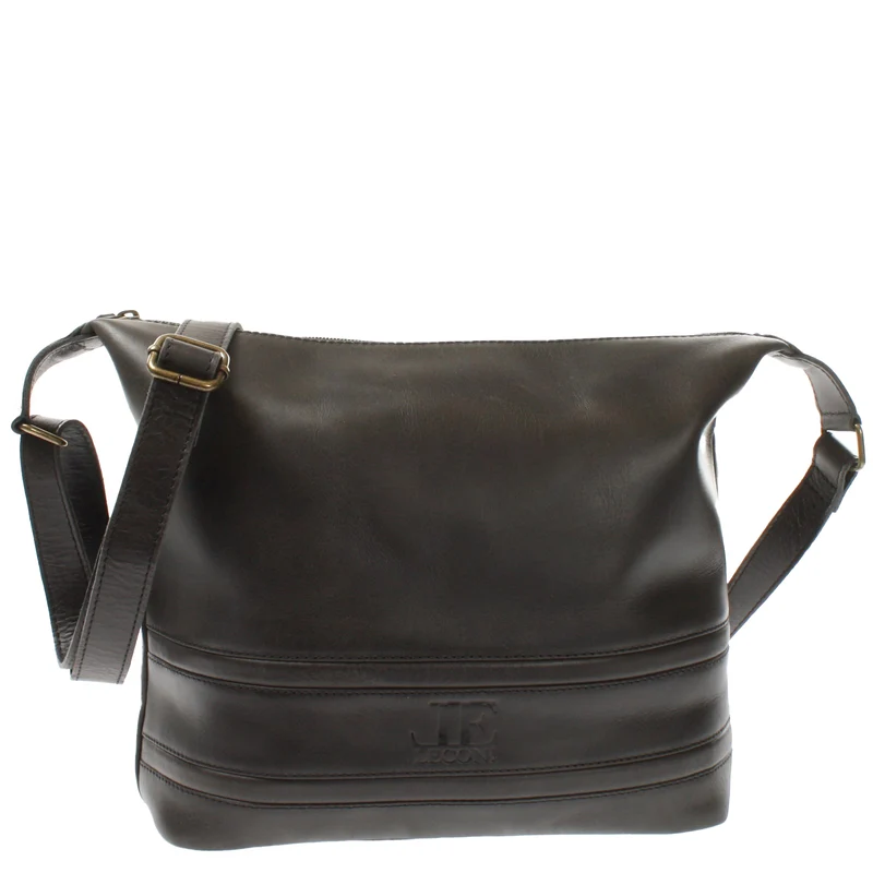 Umhängetasche Beuteltasche Ledertasche Damentasche Leder dunkelgrau LE0064