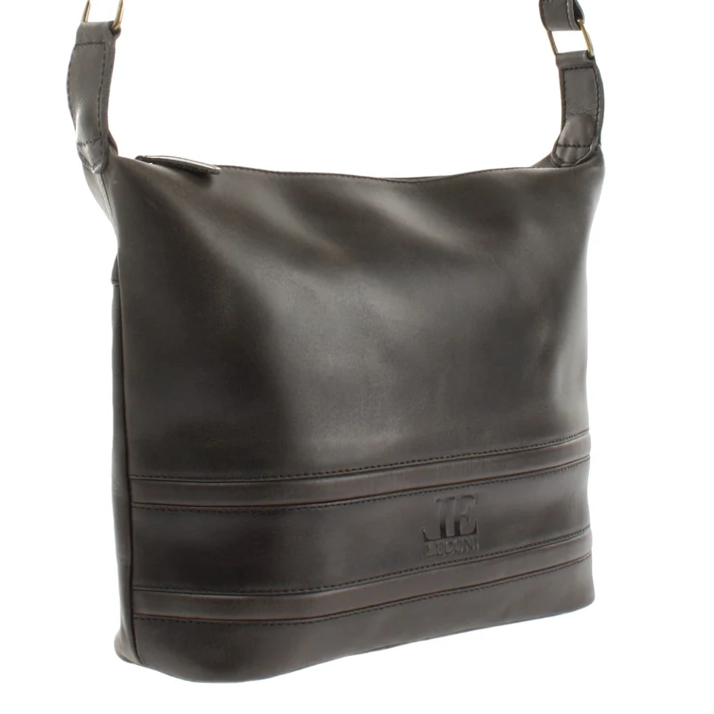 Umhängetasche Beuteltasche Ledertasche Damentasche Leder dunkelgrau LE0064