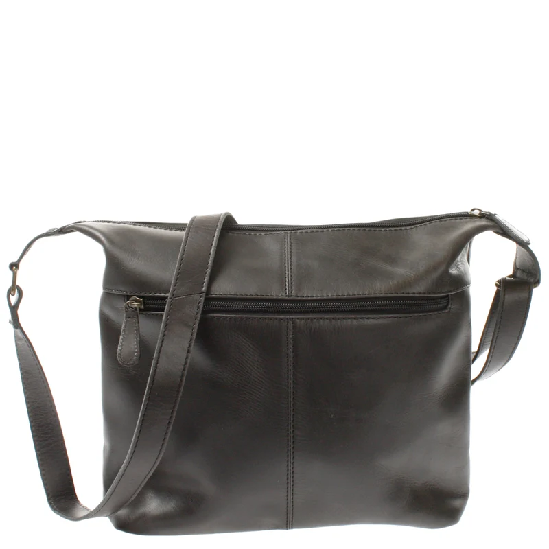 Umhängetasche Beuteltasche Ledertasche Damentasche Leder dunkelgrau LE0064