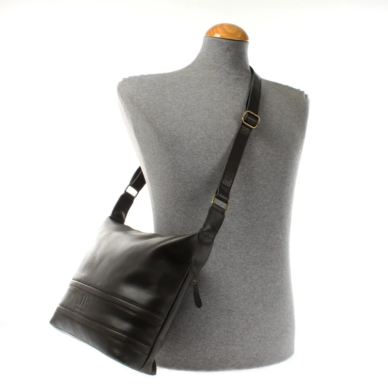 Umhängetasche Beuteltasche Ledertasche Damentasche Leder dunkelgrau LE0064