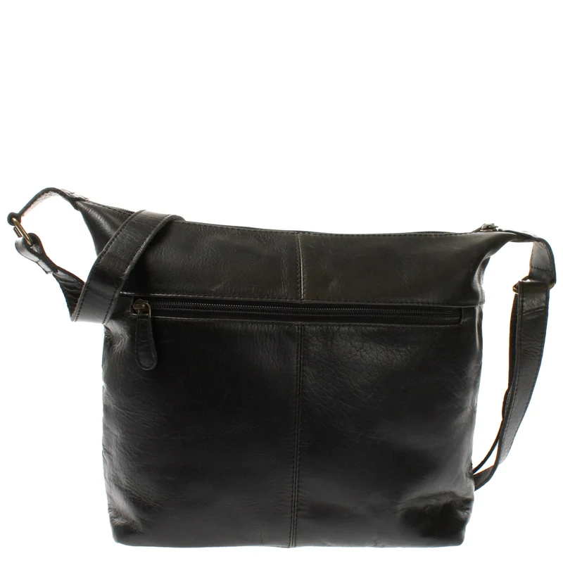 Umhängetasche Beuteltasche Ledertasche Damentasche Leder schwarz LE0064