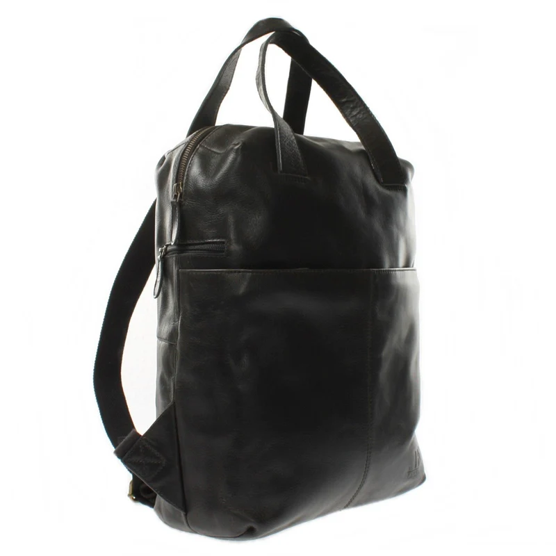 großer Rucksack Lederrucksack Freizeitrucksack Damen Herren Leder schwarz LE1020