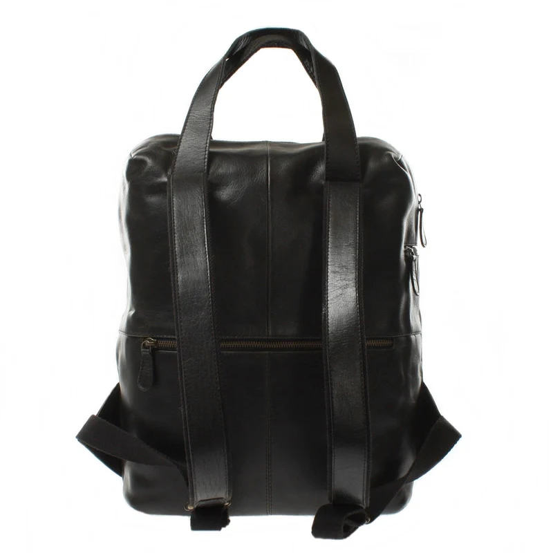 großer Rucksack Lederrucksack Freizeitrucksack Damen Herren Leder schwarz LE1020
